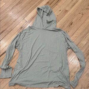 ALO Light Gray Hooded Long Sleeve Top